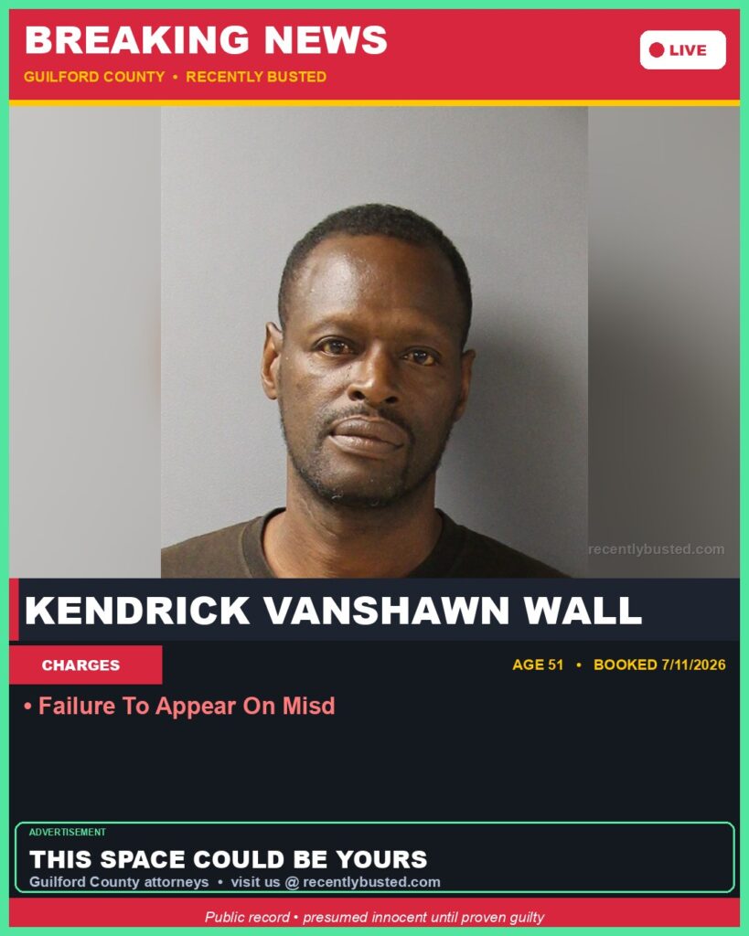 Booking photo of KENDRICK VANSHAWN WALL