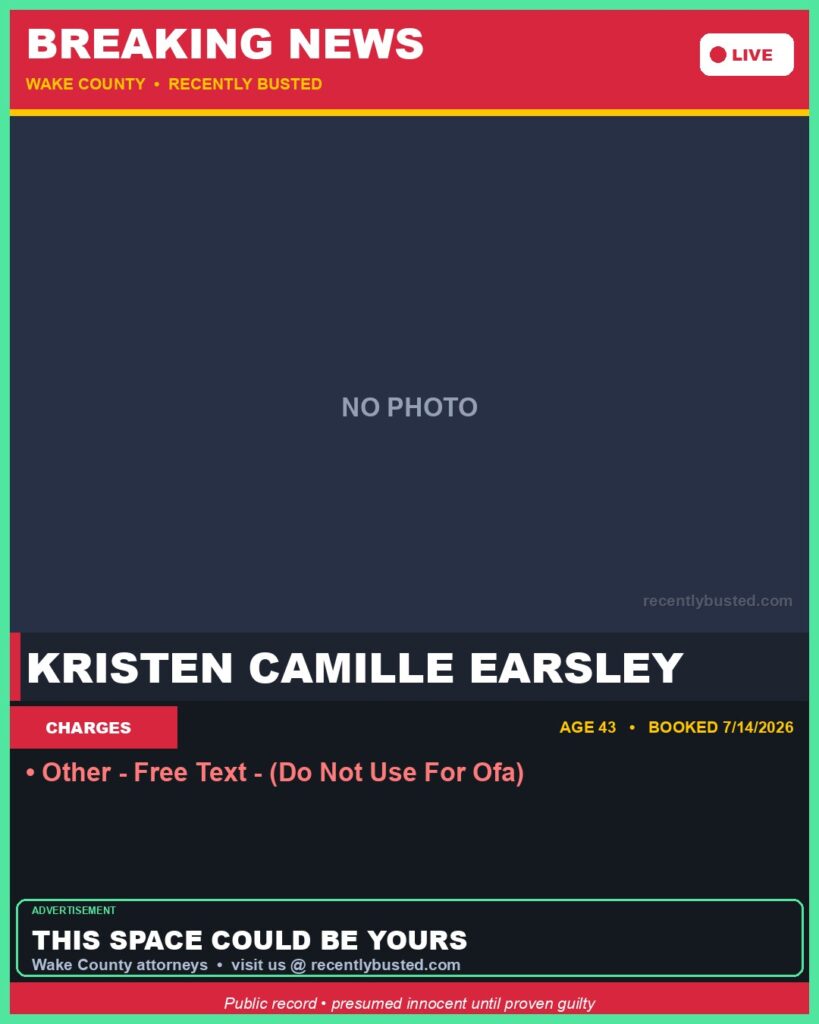 Booking photo of KRISTEN CAMILLE EARSLEY