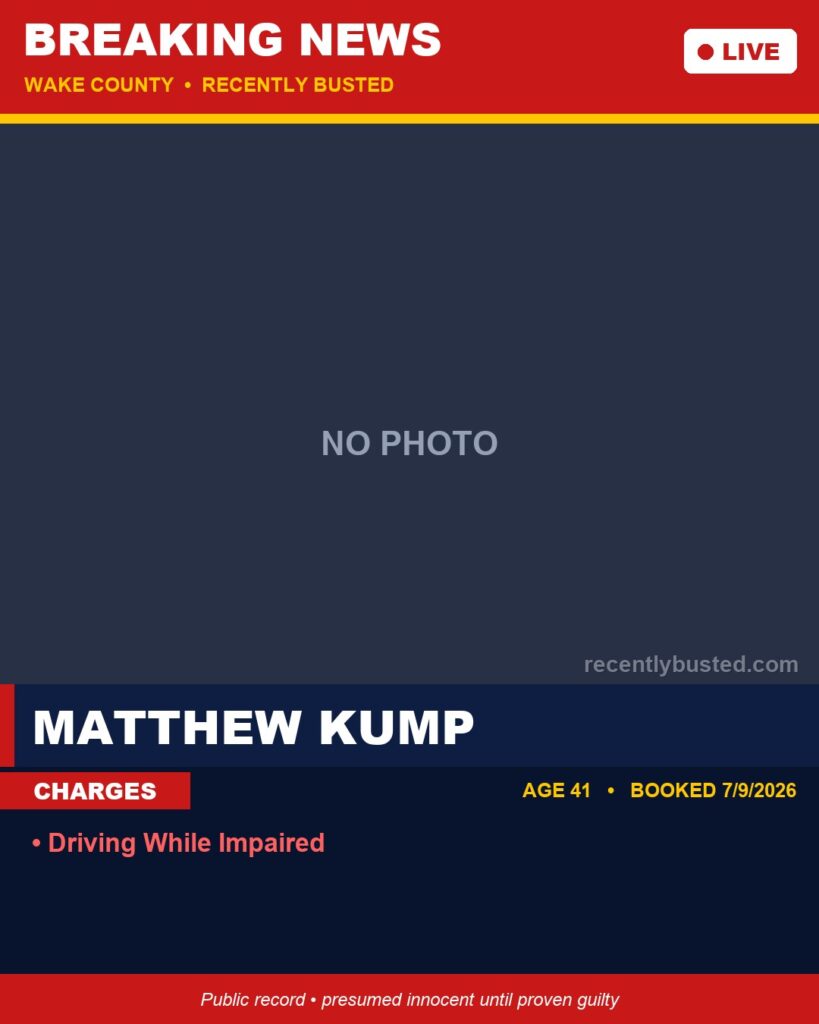Booking photo of MATTHEW KUMP