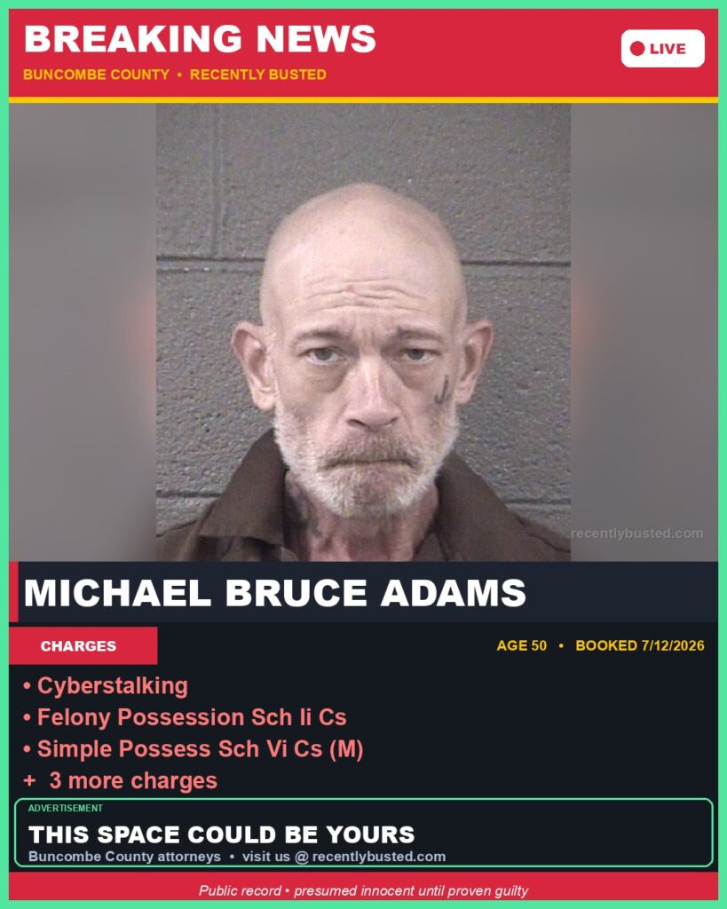 Booking photo of MICHAEL BRUCE ADAMS