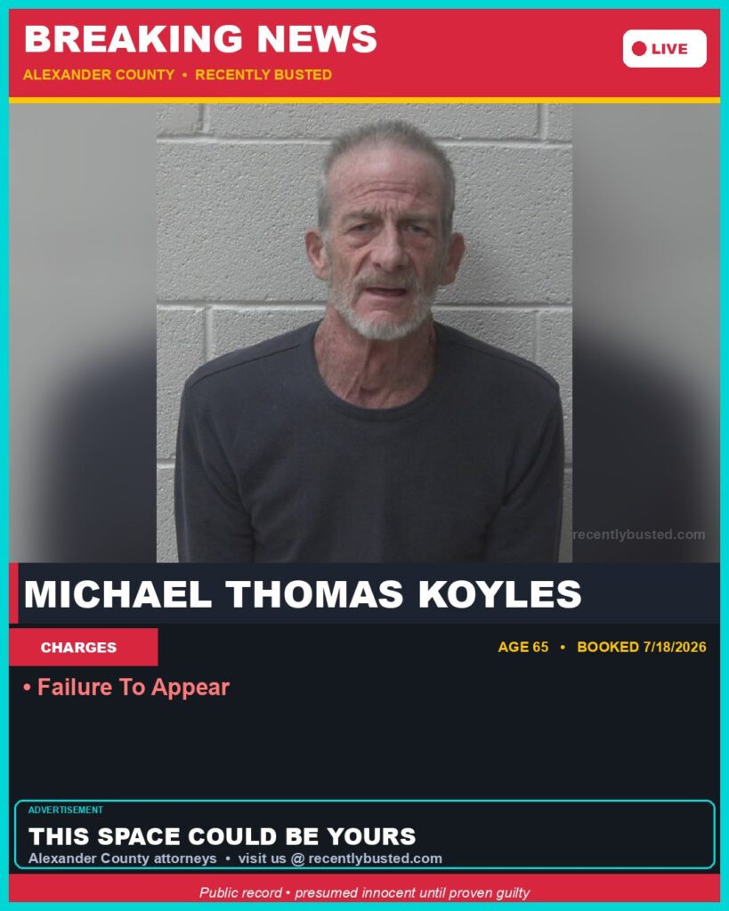 Booking photo of MICHAEL THOMAS KOYLES