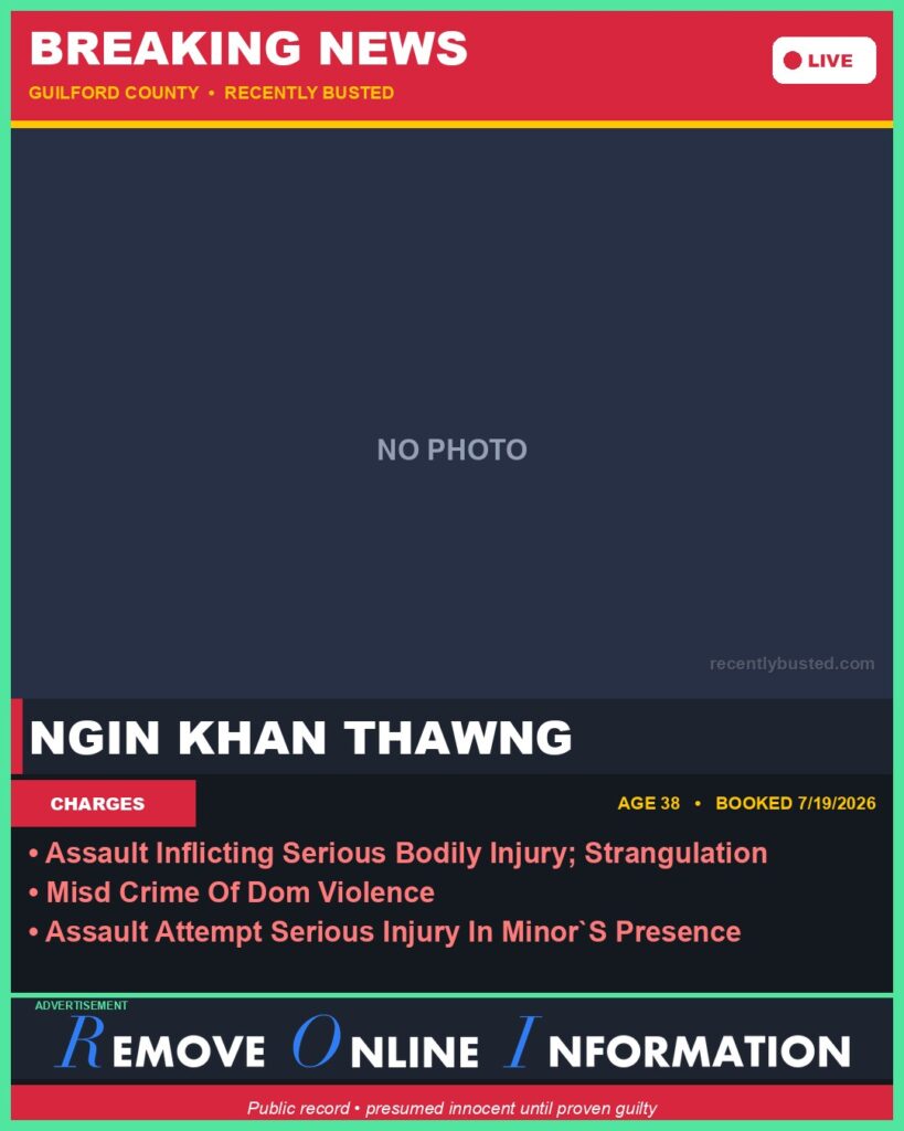 Booking photo of NGIN KHAN THAWNG