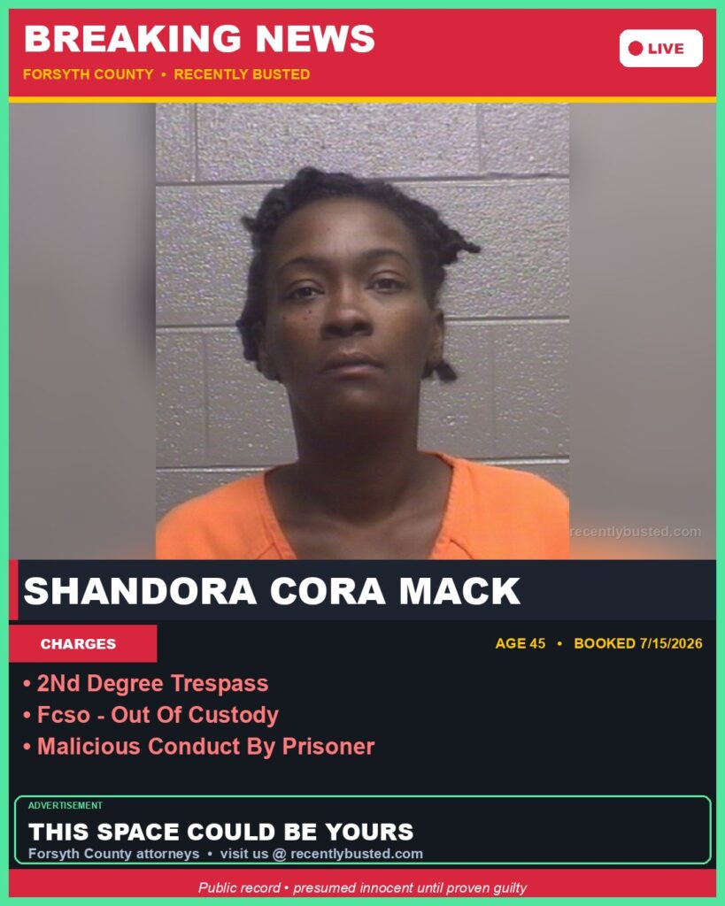 Booking photo of SHANDORA CORA MACK