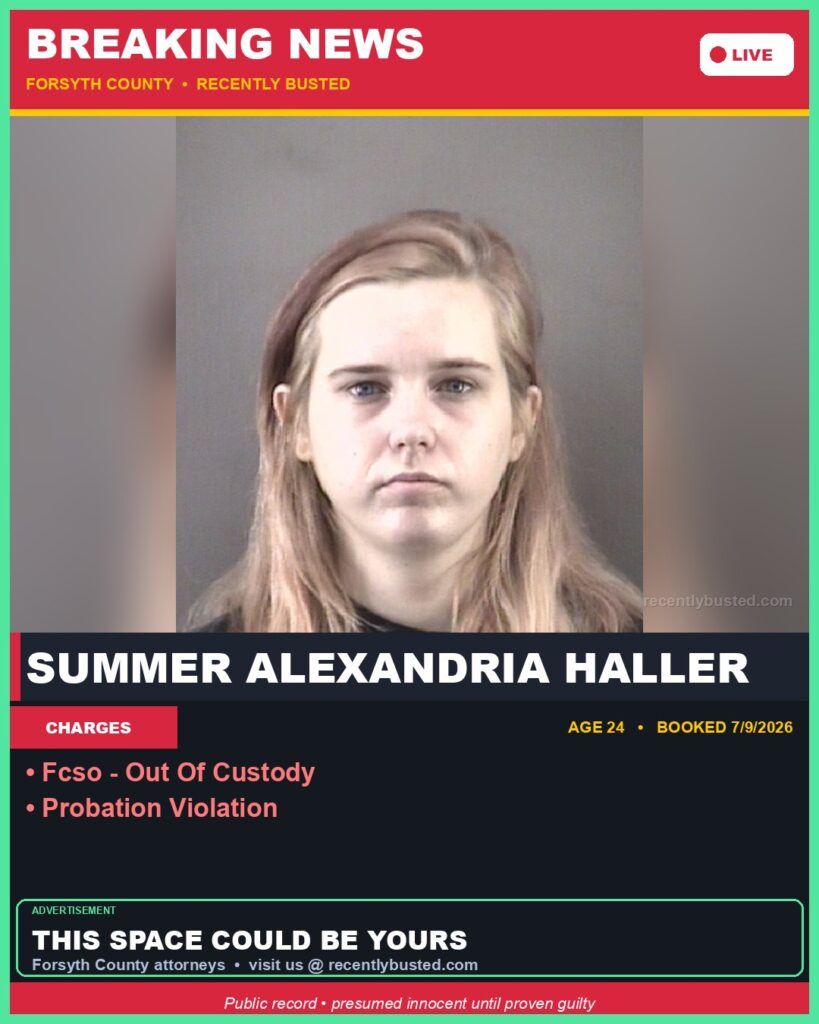 Booking photo of SUMMER ALEXANDRIA HALLER