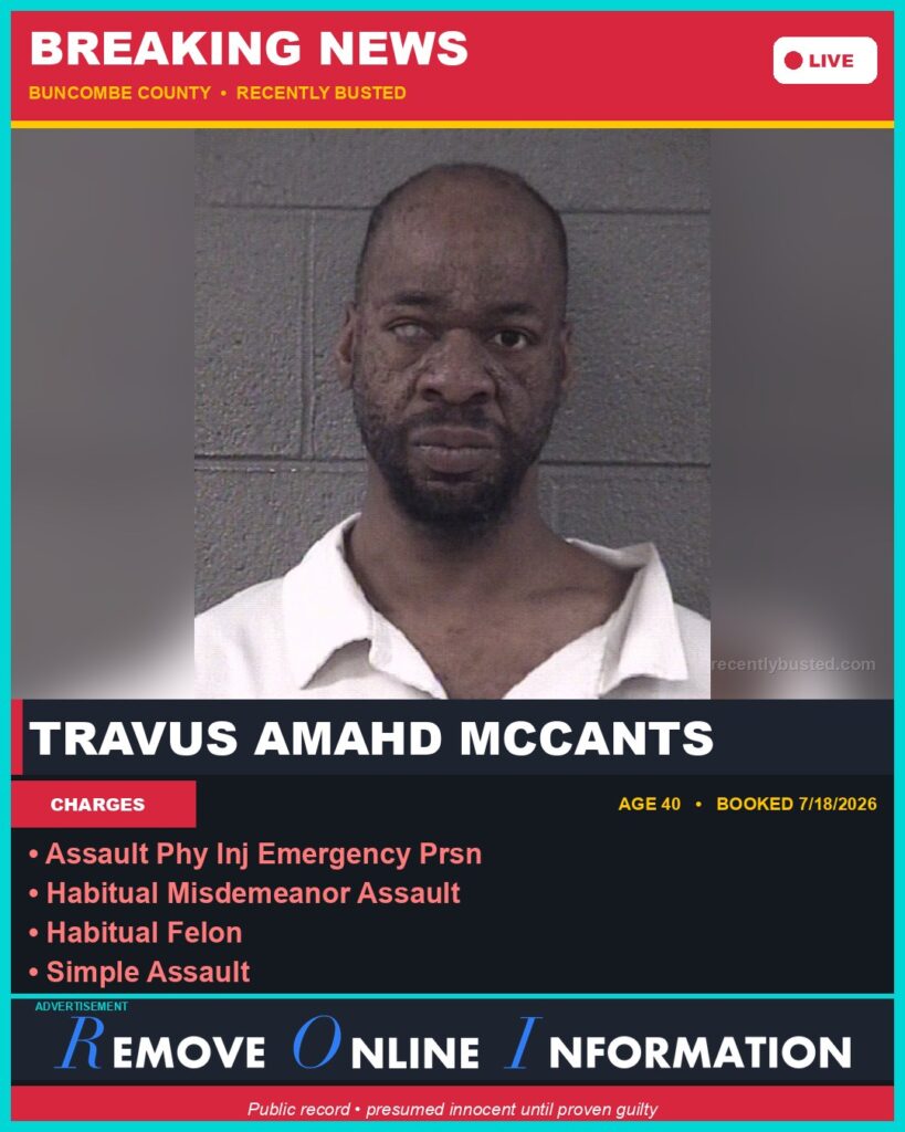 Booking photo of TRAVUS AMAHD MCCANTS