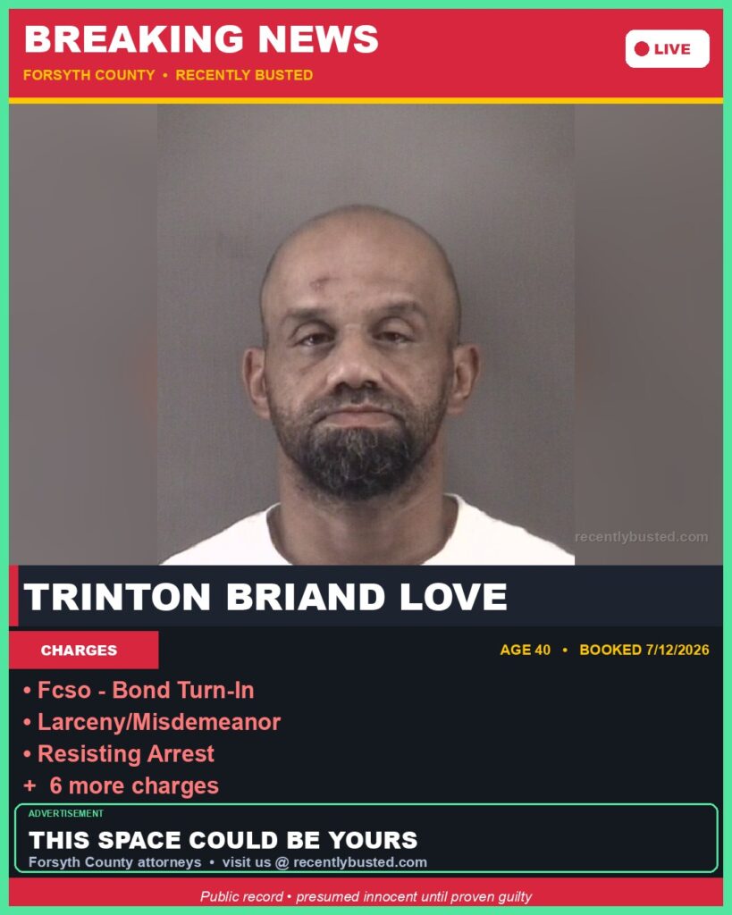 Booking photo of TRINTON BRIAND LOVE