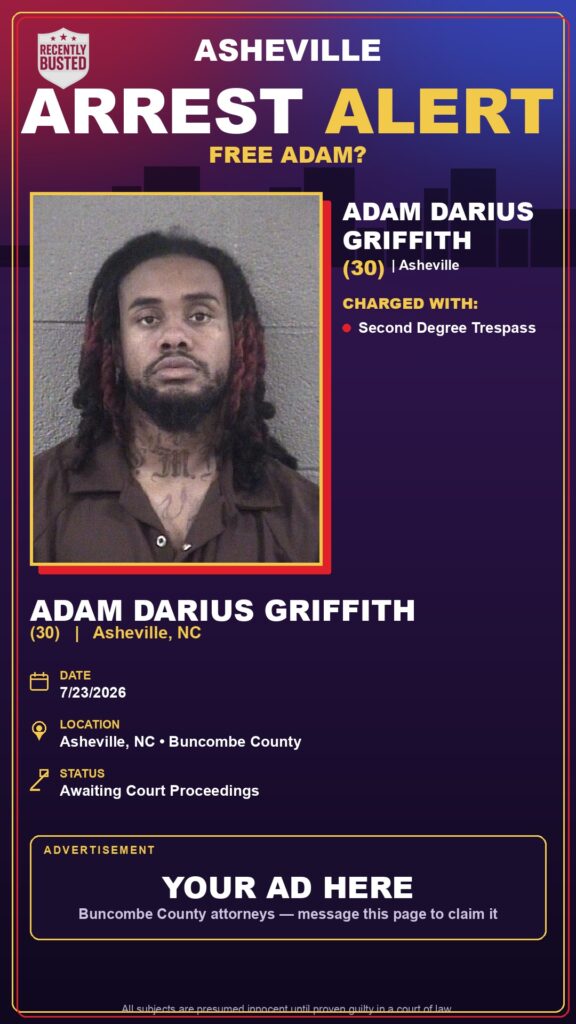 Booking photo of ADAM DARIUS GRIFFITH