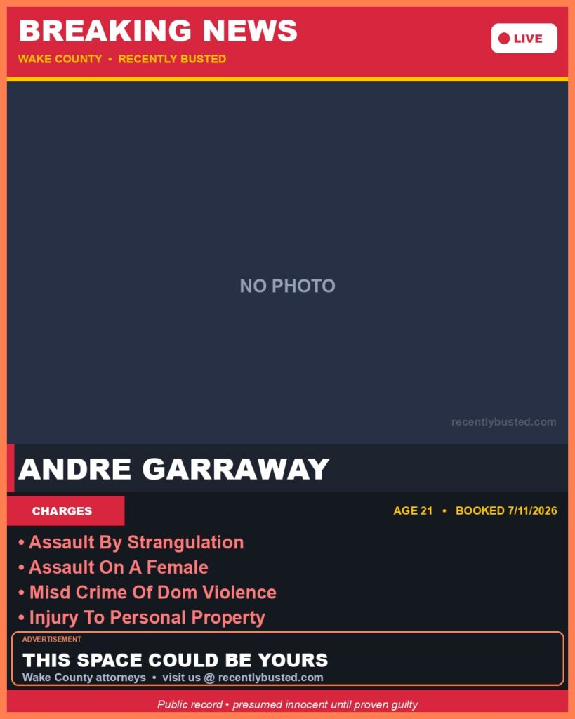 Booking photo of ANDRE GARRAWAY