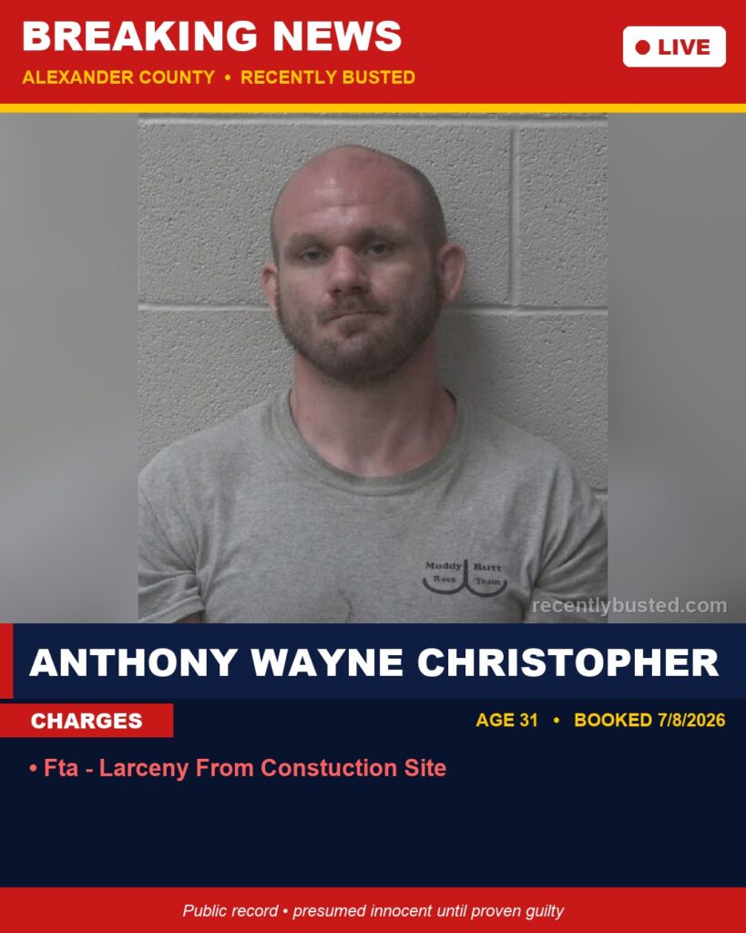 Booking photo of ANTHONY WAYNE CHRISTOPHER