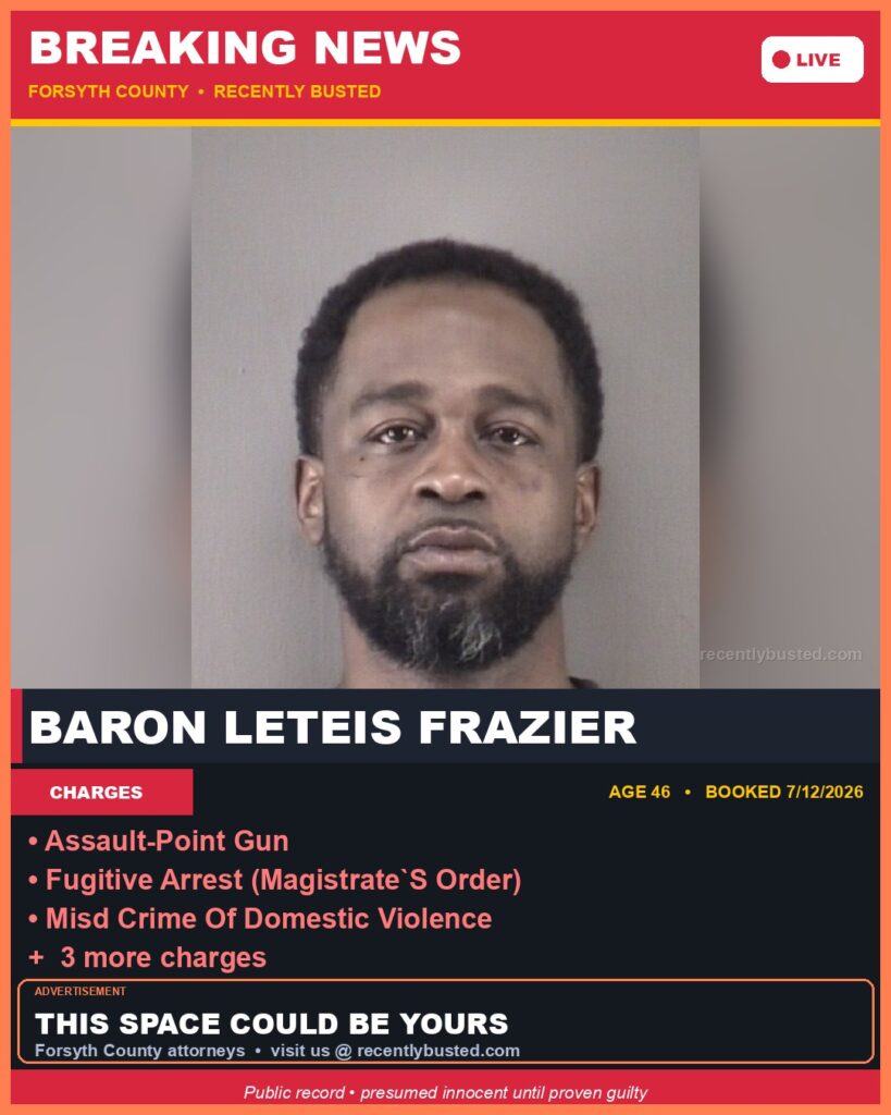 Booking photo of BARON LETEIS FRAZIER