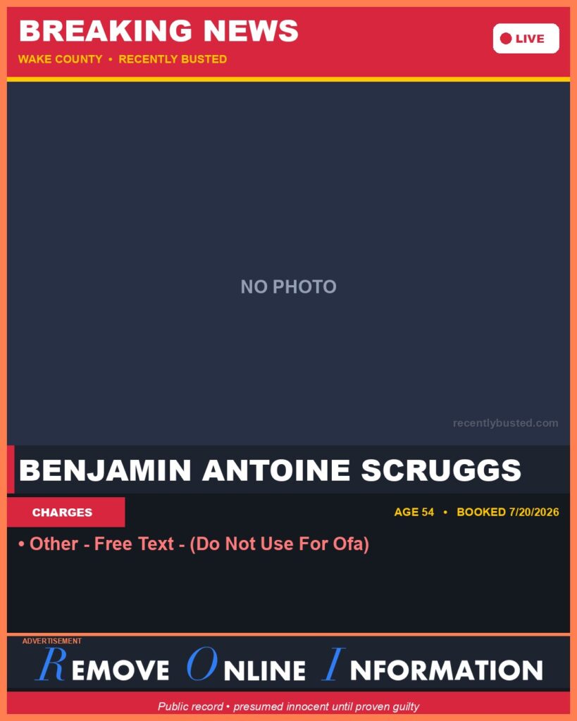 Booking photo of BENJAMIN ANTOINE SCRUGGS