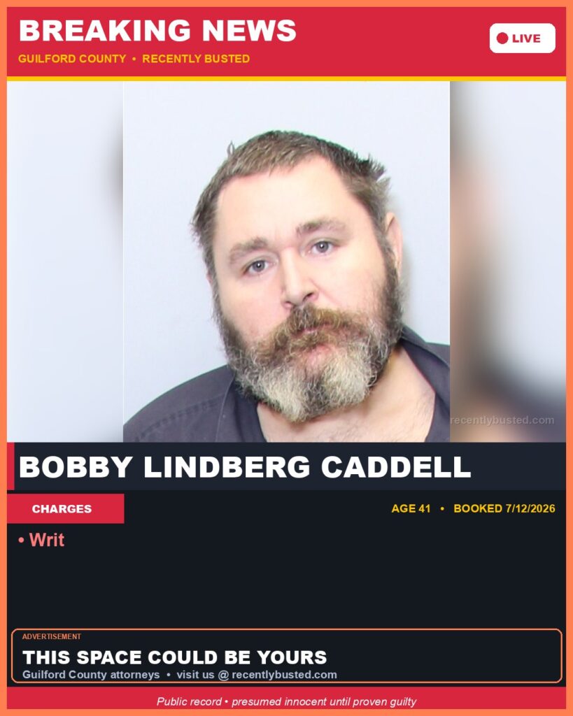 Booking photo of BOBBY LINDBERG CADDELL