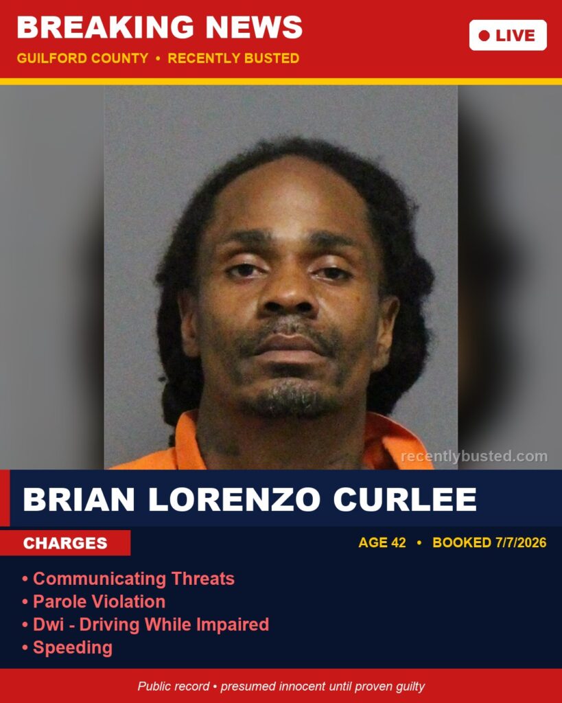 Booking photo of BRIAN LORENZO CURLEE