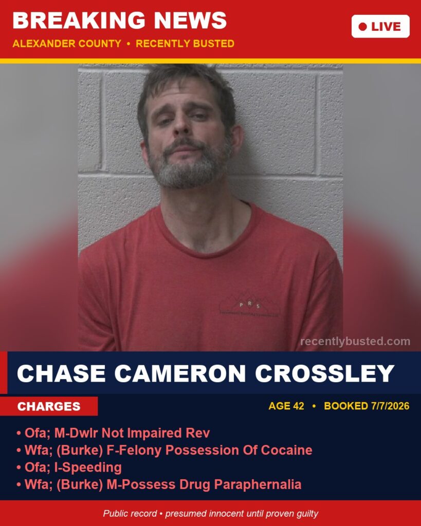 Booking photo of CHASE CAMERON CROSSLEY