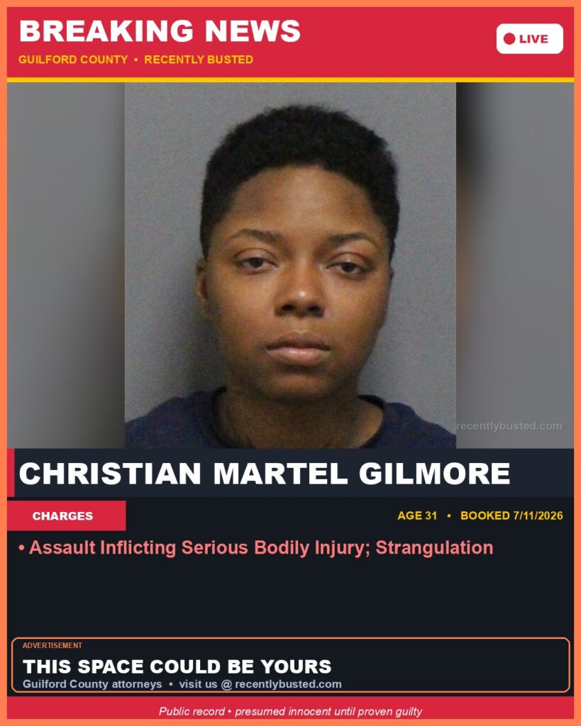 Booking photo of CHRISTIAN MARTEL GILMORE