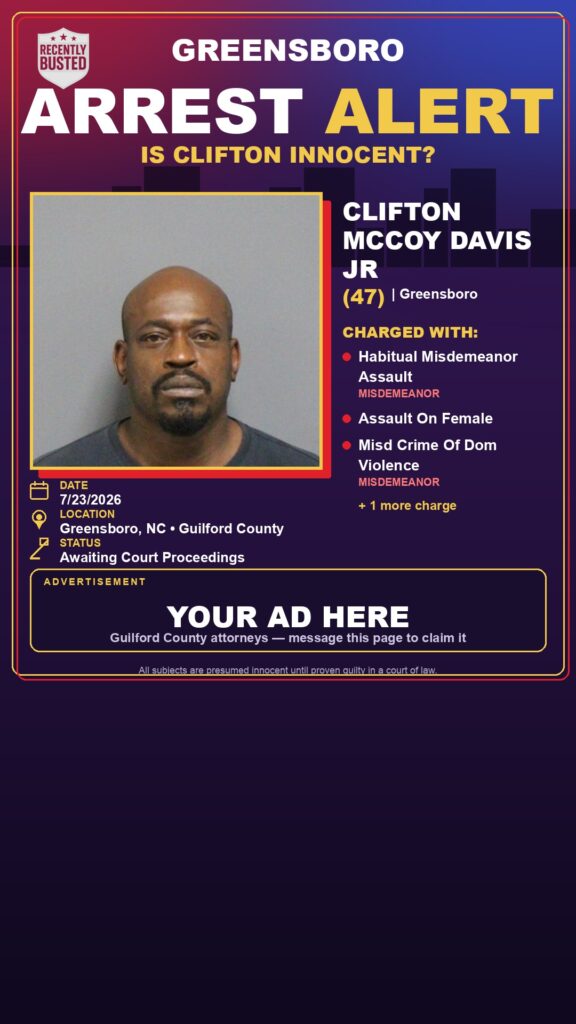 Booking photo of CLIFTON MCCOY DAVIS JR