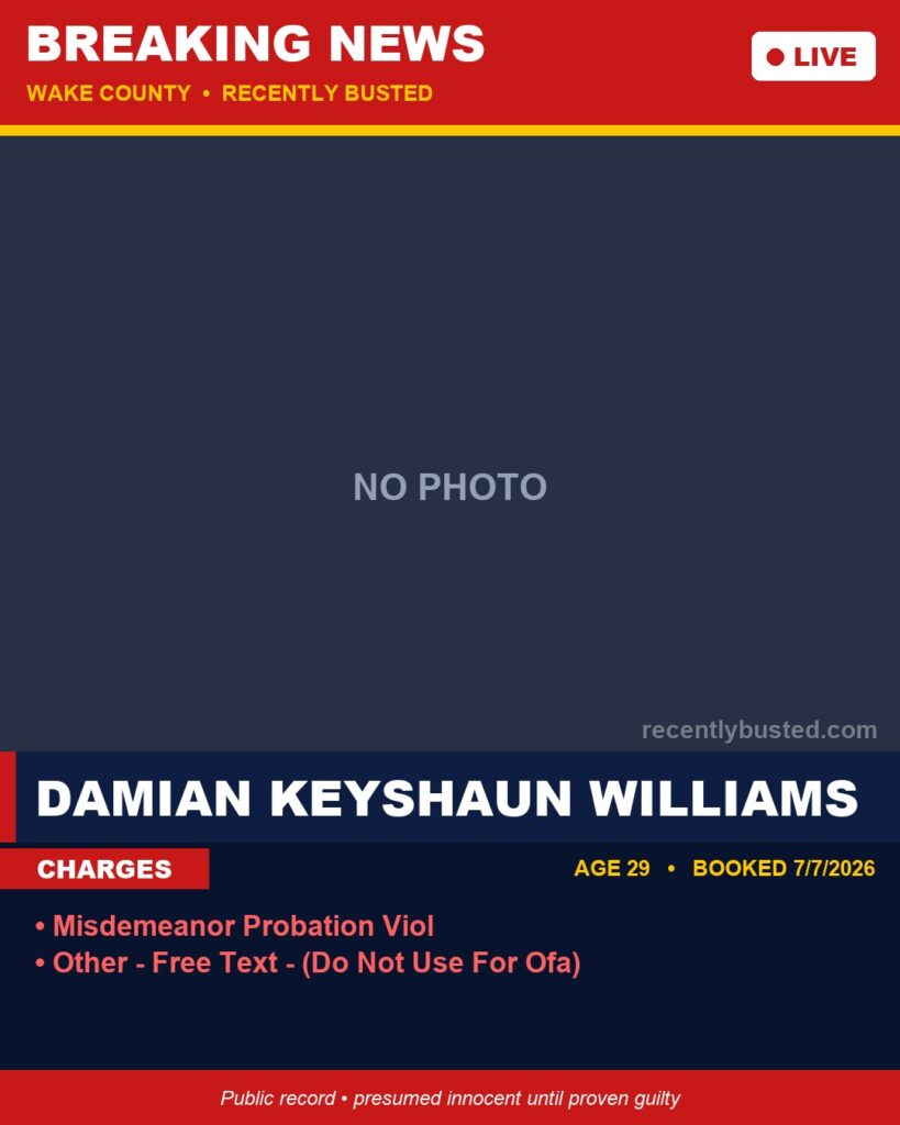 Booking photo of DAMIAN KEYSHAUN WILLIAMS