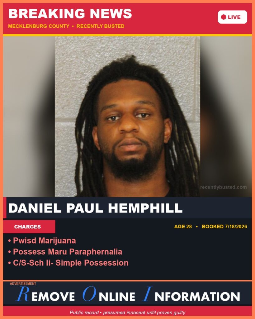 Booking photo of DANIEL PAUL HEMPHILL