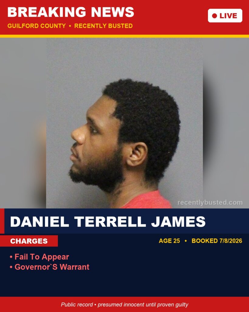 Booking photo of DANIEL TERRELL JAMES