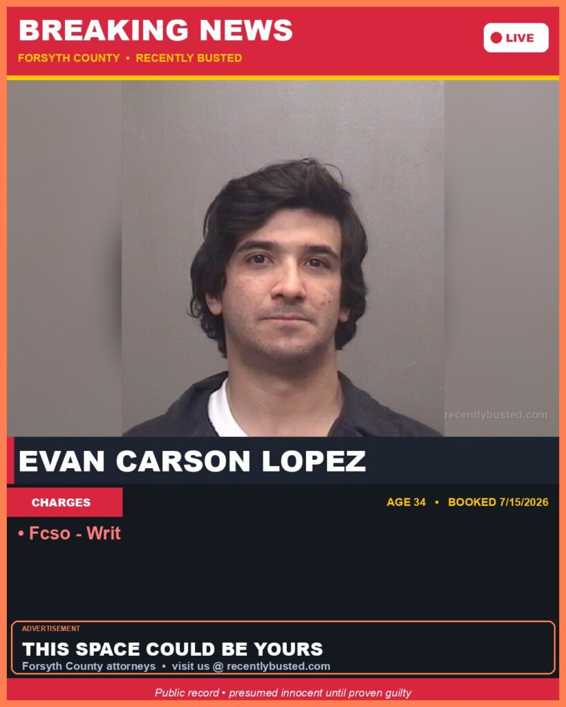 Booking photo of EVAN CARSON LOPEZ