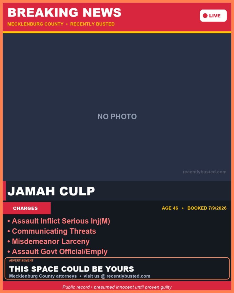 Booking photo of JAMAH CULP