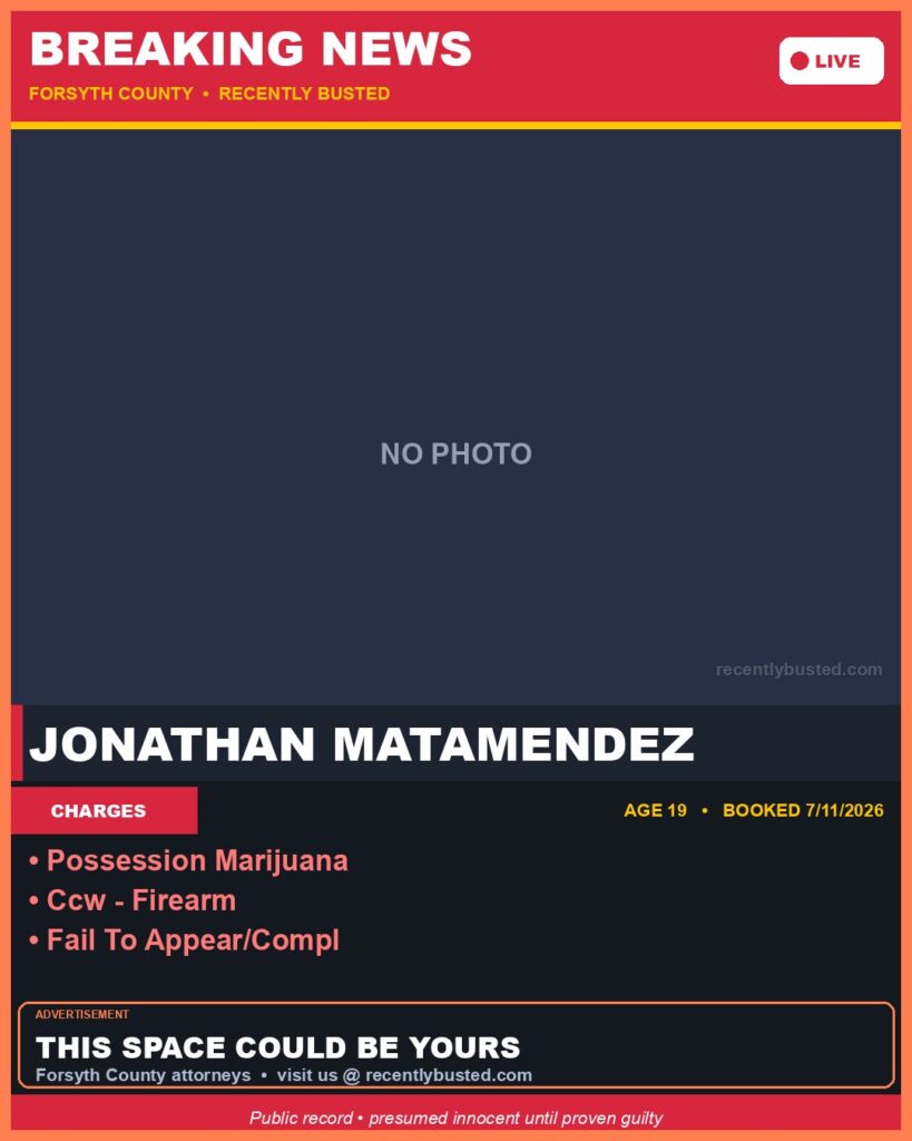 Booking photo of JONATHAN MATAMENDEZ