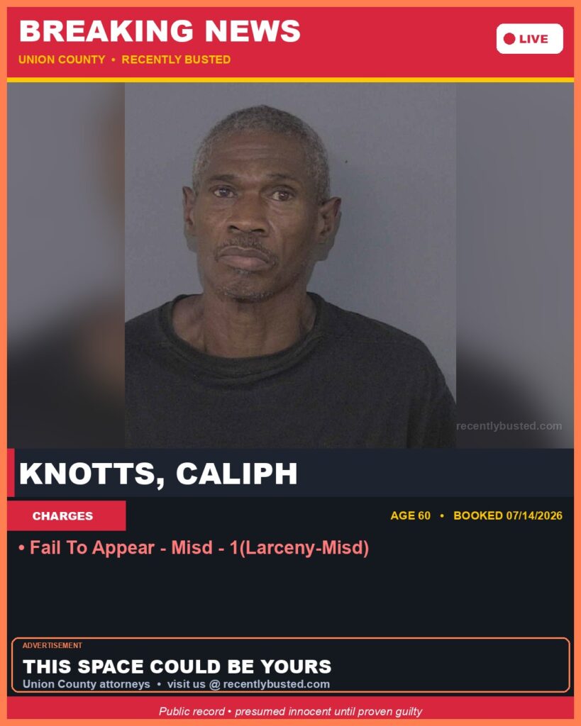 Booking photo of KNOTTS, CALIPH