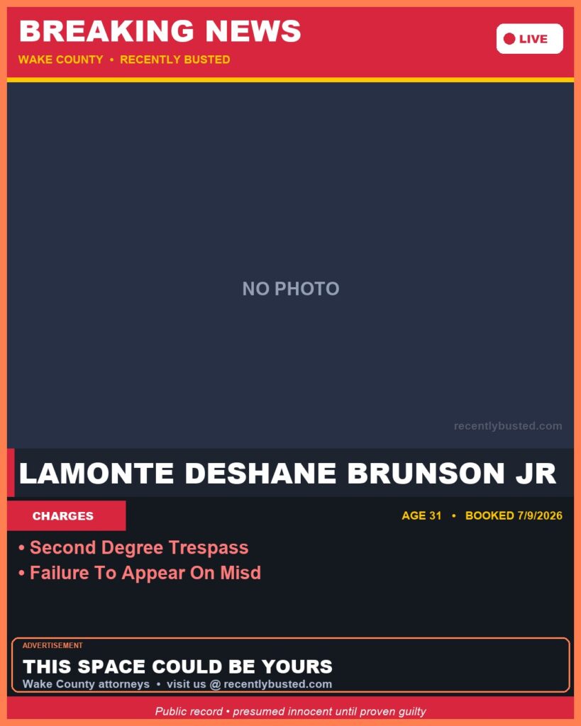 Booking photo of LAMONTE DESHANE BRUNSON JR