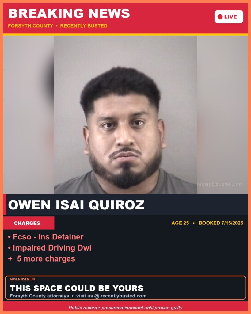 Booking photo of OWEN ISAI QUIROZ