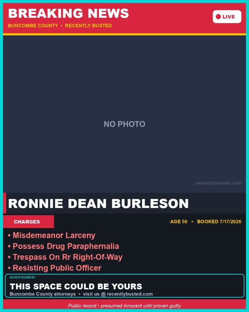 Booking photo of RONNIE DEAN BURLESON