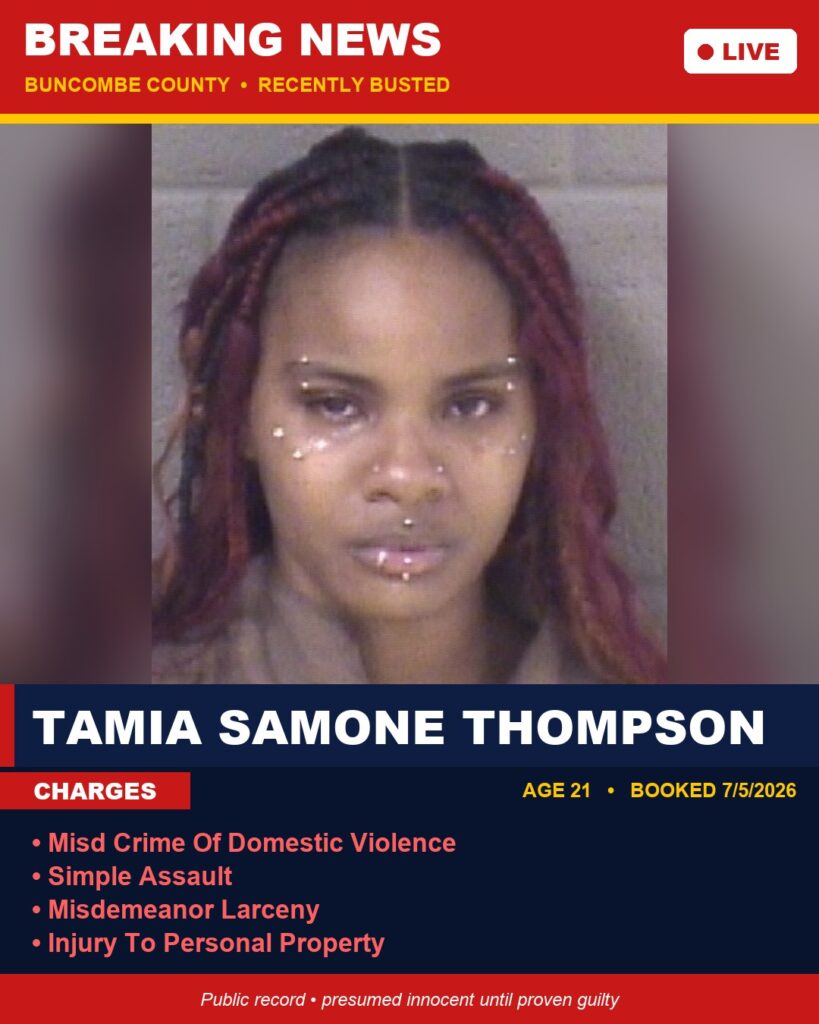 Booking photo of TAMIA SAMONE THOMPSON