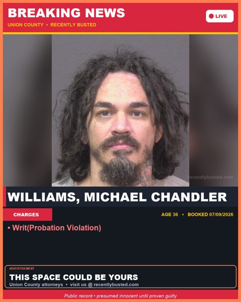 Booking photo of WILLIAMS, MICHAEL CHANDLER