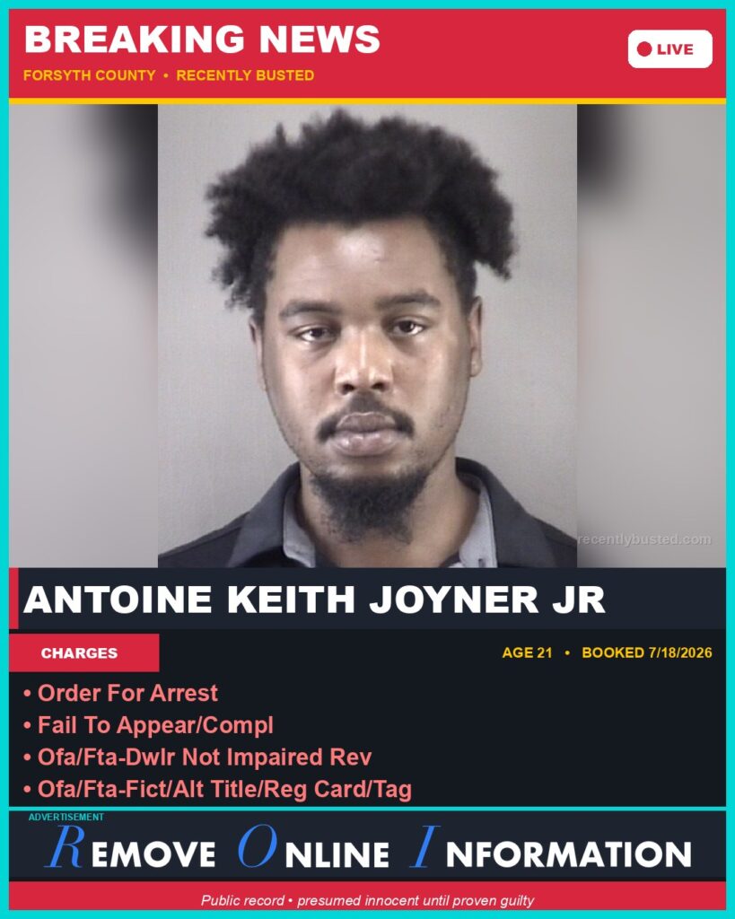 Booking photo of ANTOINE KEITH JOYNER JR