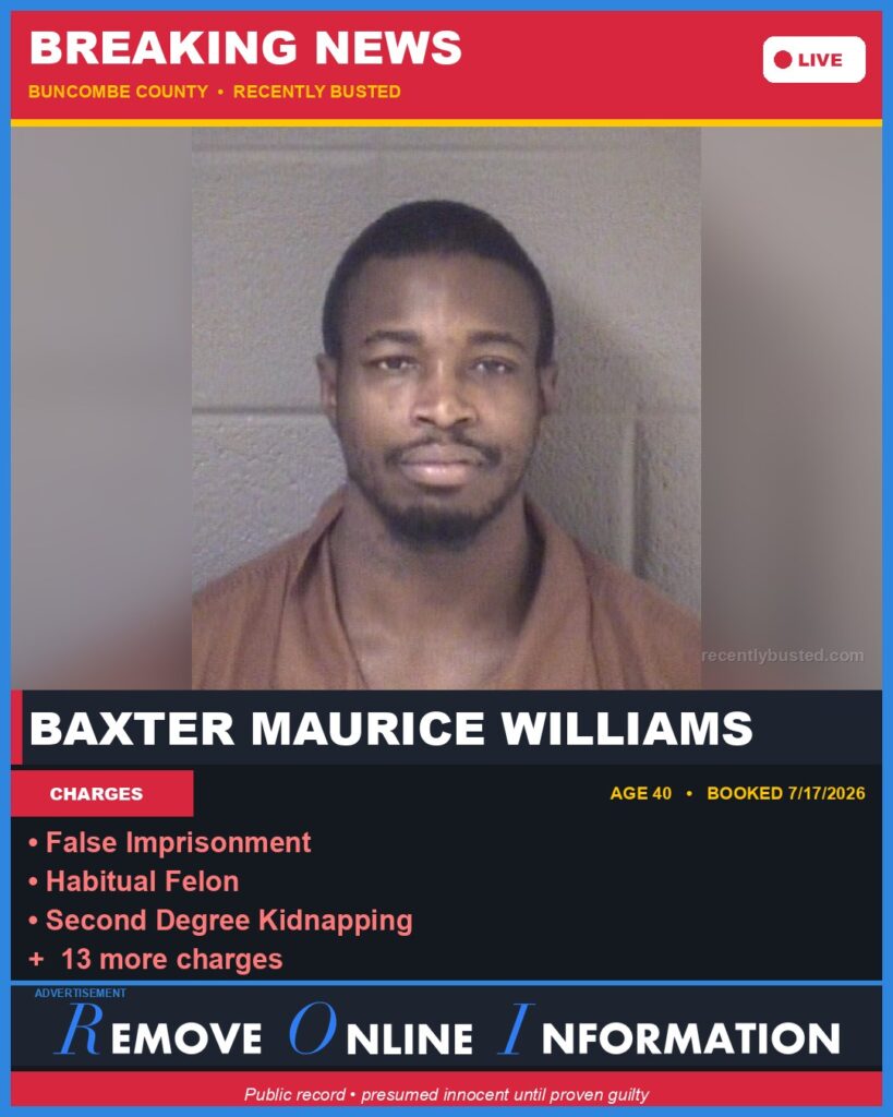 Booking photo of BAXTER MAURICE WILLIAMS