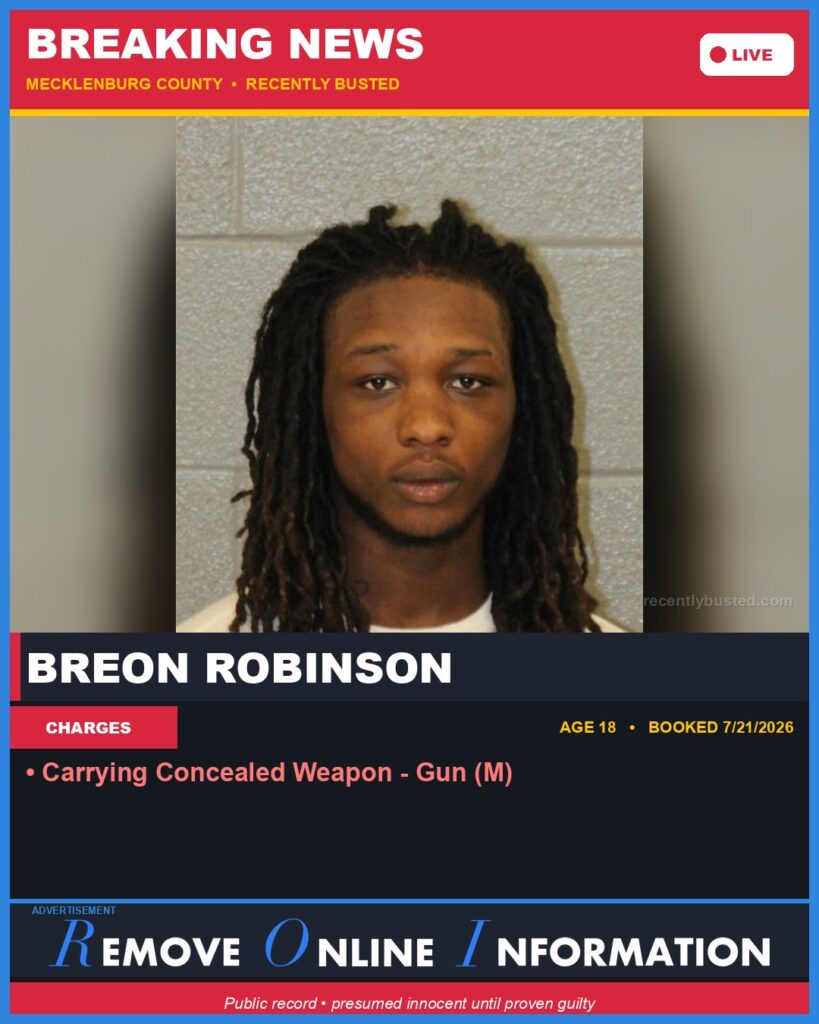 Booking photo of BREON ROBINSON