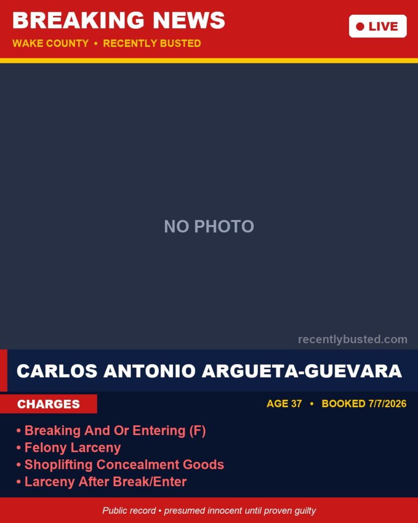 Booking photo of CARLOS ANTONIO ARGUETA-GUEVARA