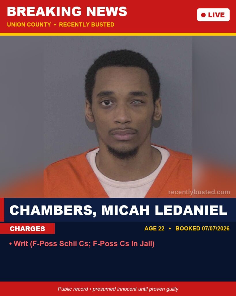 Booking photo of CHAMBERS, MICAH LEDANIEL
