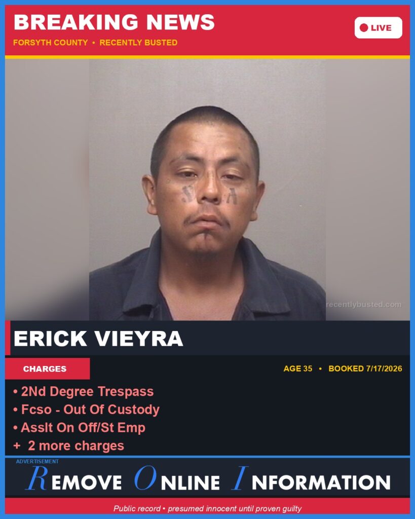 Booking photo of ERICK VIEYRA