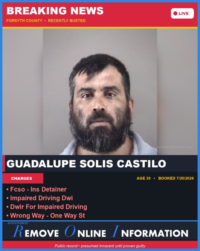 Booking photo of GUADALUPE SOLIS CASTILO