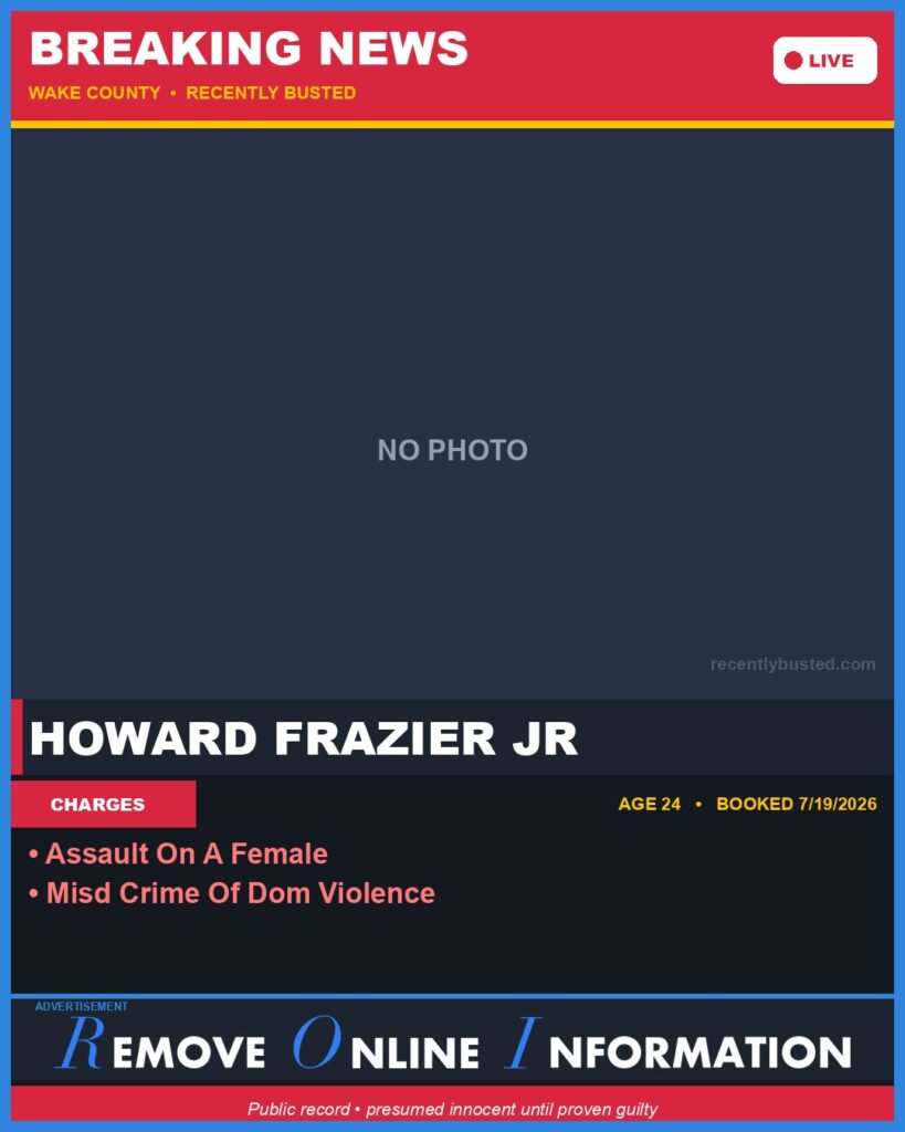 Booking photo of HOWARD FRAZIER JR