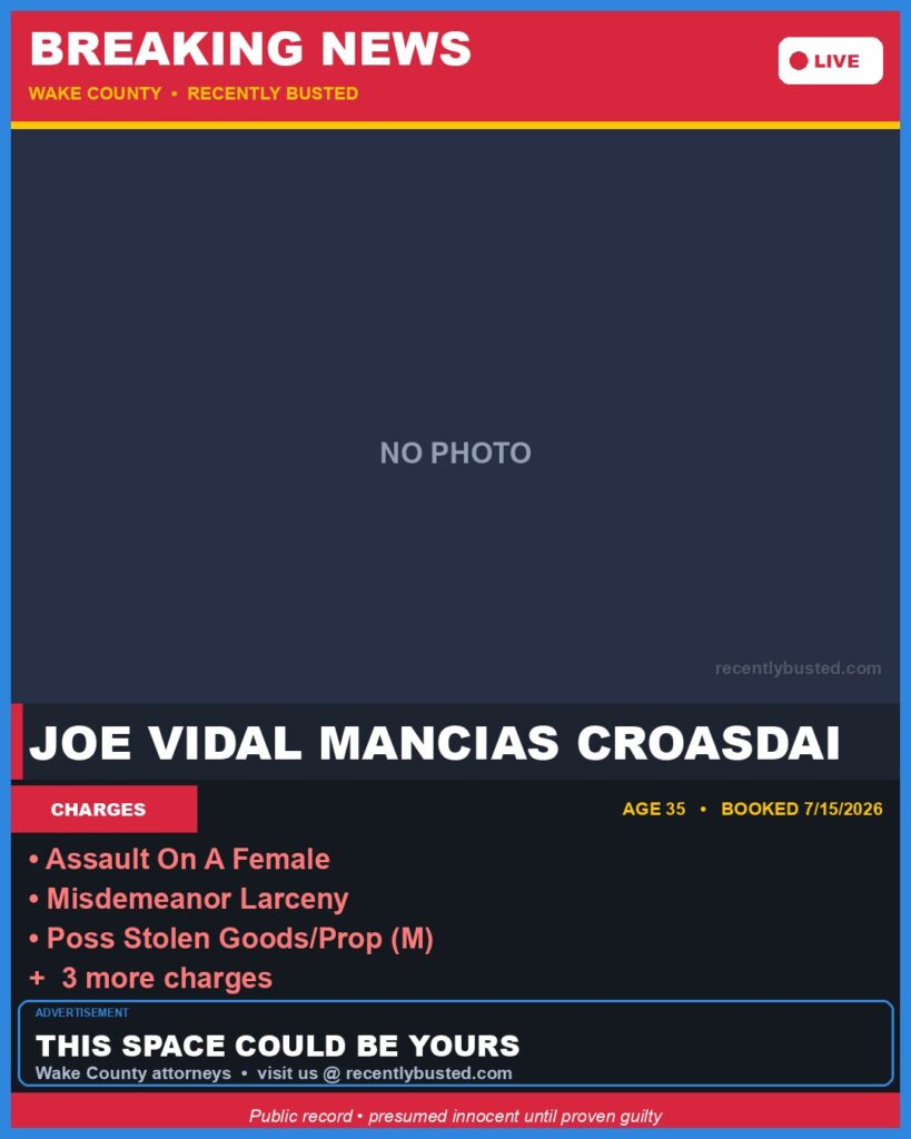 Booking photo of JOE VIDAL MANCIAS CROASDAI