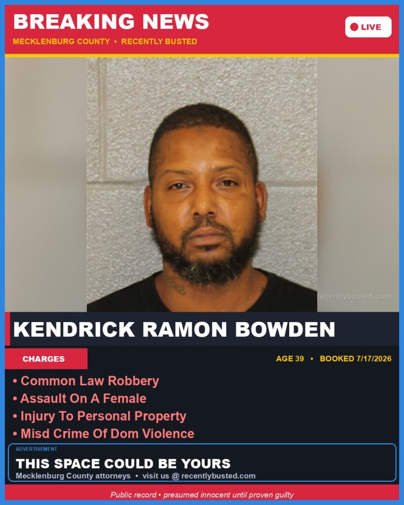 Booking photo of KENDRICK RAMON BOWDEN