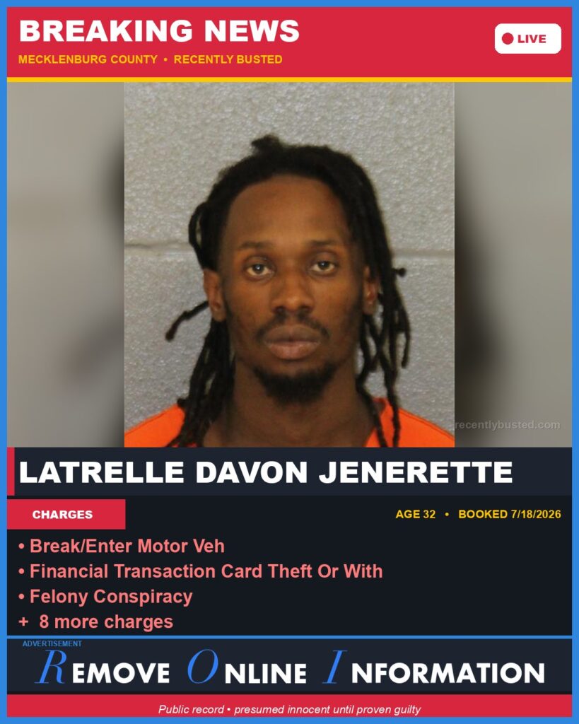 Booking photo of LATRELLE DAVON JENERETTE