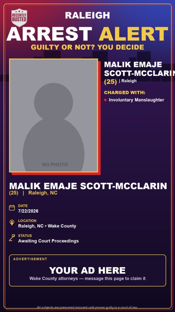 Booking photo of MALIK EMAJE SCOTT-MCCLARIN