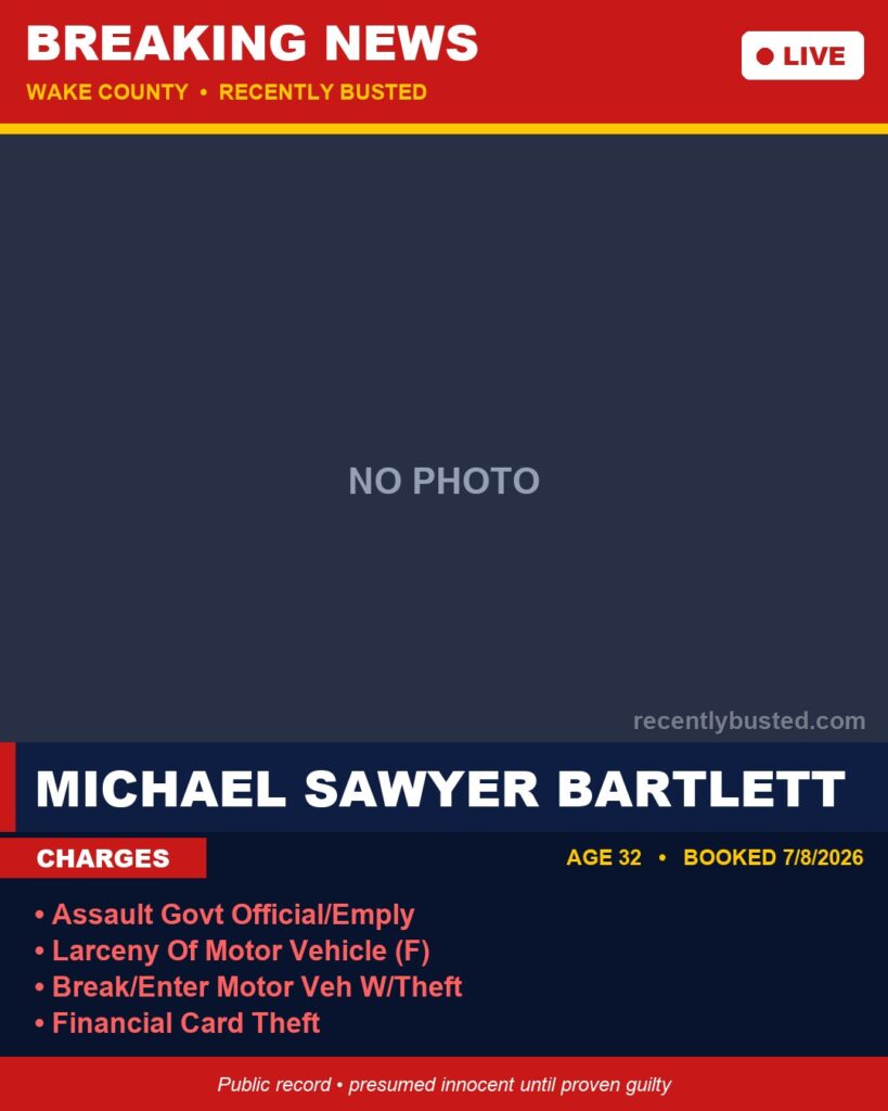 Booking photo of MICHAEL SAWYER BARTLETT
