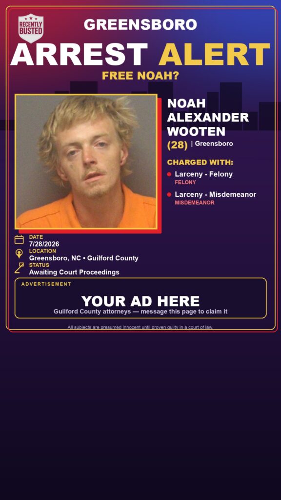 Booking photo of NOAH ALEXANDER WOOTEN