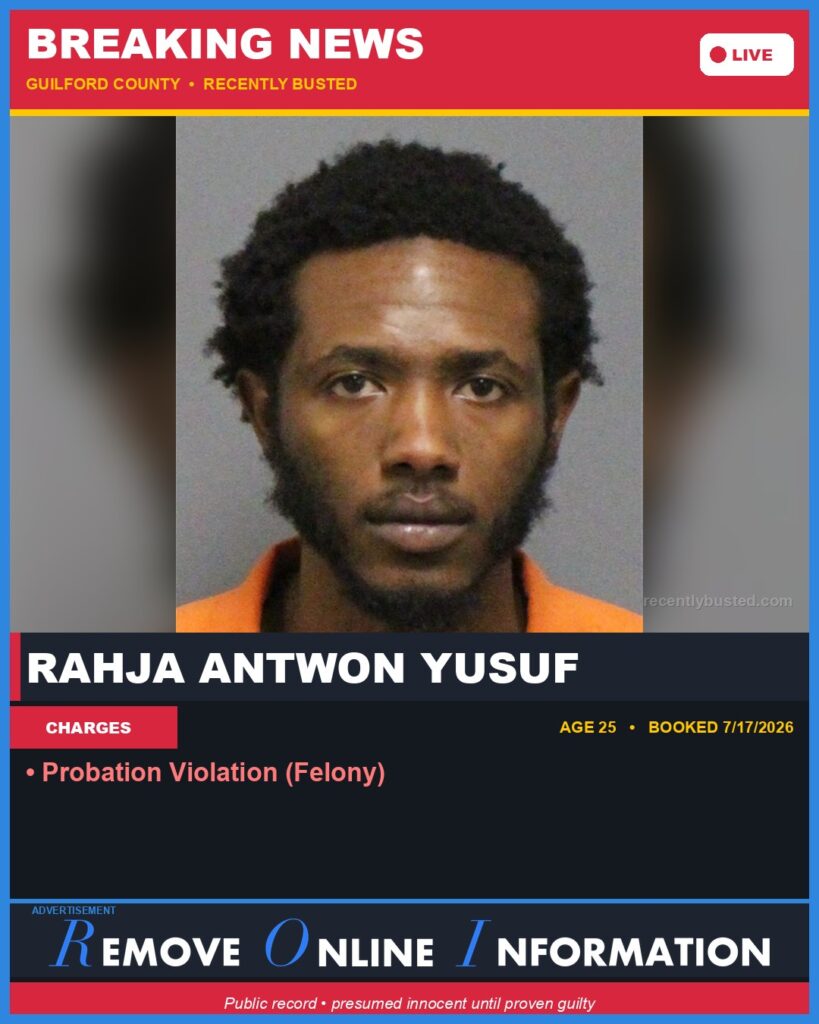 Booking photo of RAHJA ANTWON YUSUF