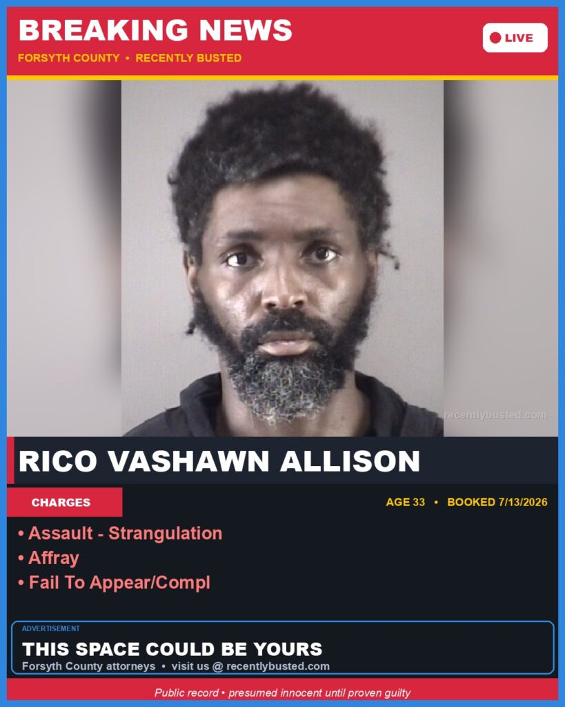 Booking photo of RICO VASHAWN ALLISON