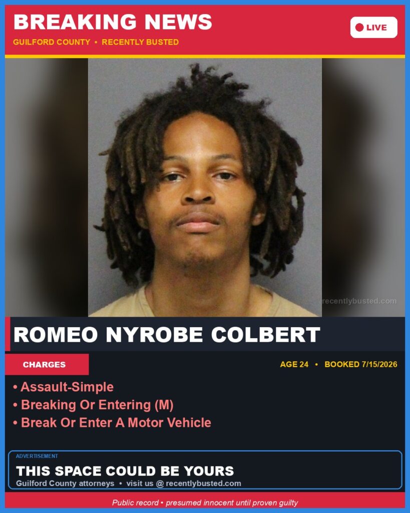 Booking photo of ROMEO NYROBE COLBERT