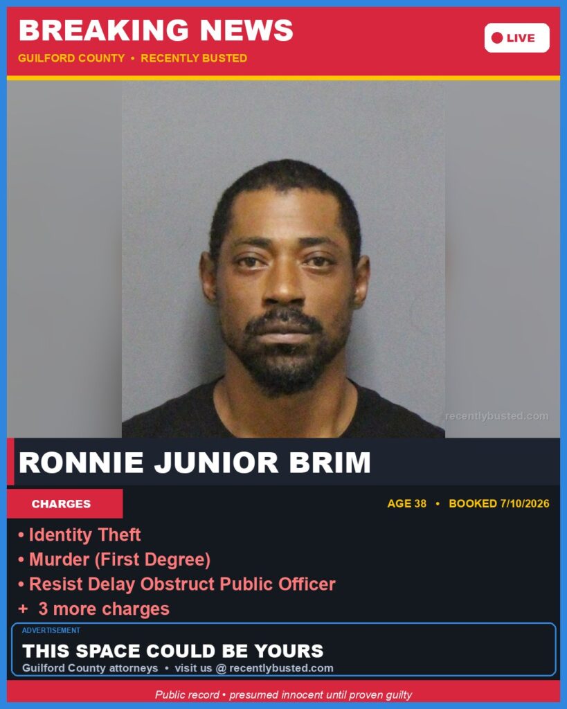 Booking photo of RONNIE JUNIOR BRIM